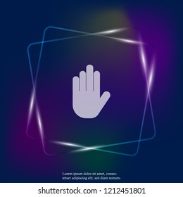 Hand neon light icon vector. Vector hand illustration. Layers grouped for easy editing illustration. For your design.