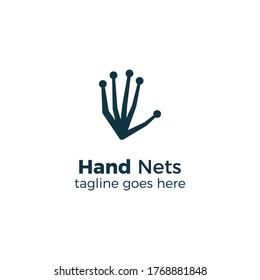 hand nets logo design vector illustration