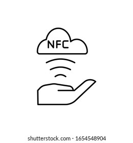 Hand, nfc, cloud icon. Simple line, outline vector elements of near field communication icons for ui and ux, website or mobile application