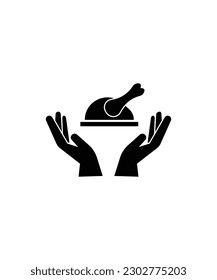 Hand mit nicht veg Symbol, Vektorsymbol beste flache Ikone.