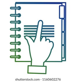 hand with notebook agenda
