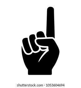 Hand With Number 1 / One Index Finger Flat Icon For Apps And Websites