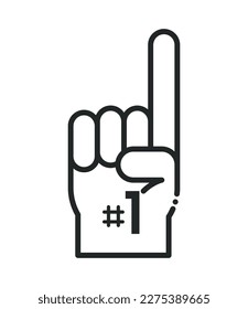 hand number one american football line isolated icon