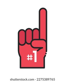 hand number one american football isolated icon
