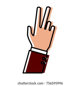 Hand number three sign