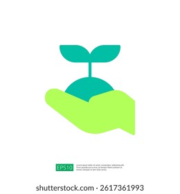 Hand Nurturing A Young Seedling Representing Growth And Sustainability In Agriculture and Iconic Nature Environment