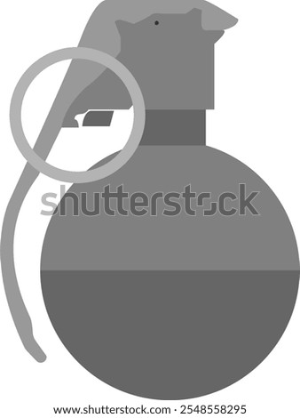 Hand offensive grenade gray icon.