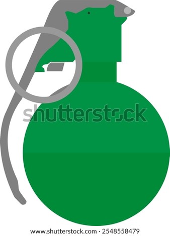 Hand offensive grenade green icon.