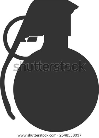 Hand offensive grenade silhouette dark gray color icon.
