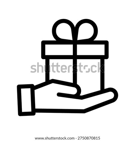 Hand Offering Gift Box Icon for Presents, Gifting, Celebrations, and Special Occasions