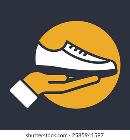 Hand Offering a Stylish White Sneaker – Fashionable Footwear and Trendy Shoe Vector Illustration