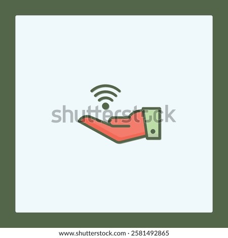 Hand Offering Wireless Network Signal Icon