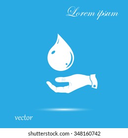 hand and oil drop, icon
