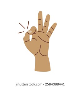 Hand OK gesture, accepting, approving. Okay fingers sign. positive signal of satisfaction