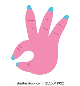 icono de gesto de ok de mano aislado