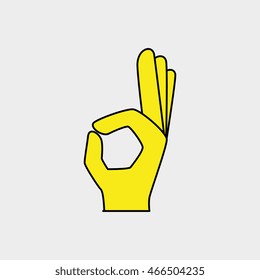 hand ok gesture vector illustration eps10 graphic