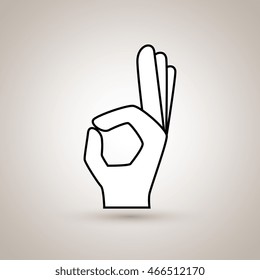 hand ok gesture vector illustration eps10 graphic