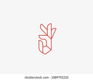 Hand Ok linear logotype. 