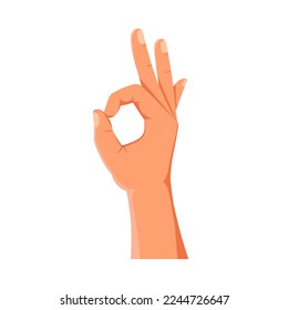 Hand ok sign vector icon