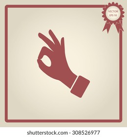 hand okay vector icon