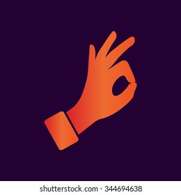 hand okay vector icon