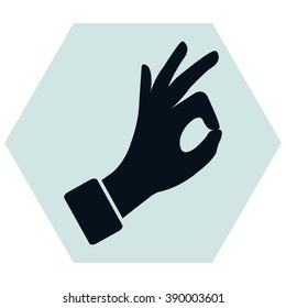 hand okay vector icon
