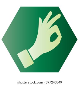 hand okay vector icon