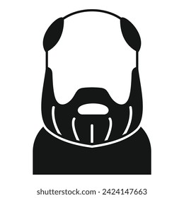 Hand older smile beard icon simple vector. Aged mature. Model aged