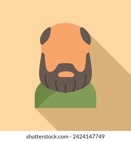 Hand older smile beard icon flat vector. Aged mature. Model aged