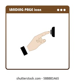 hand on the bell button, landing page icon
