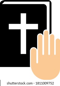 Icono De La Biblia. Diseño de color plano. Ilustración vectorial.