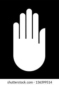 Hand on black