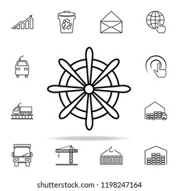 hand on button outline icon. Cargo logistic icons universal set for web and mobile