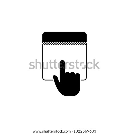 hand on the calendar icon. Element of calendar for mobile concept and web apps. Icon for website design and development, app development. Premium icon on white background
