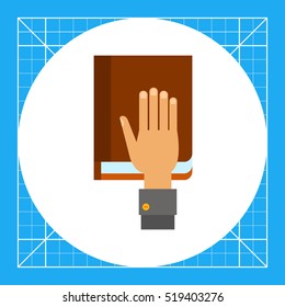 Hand on Constitution as Oath Concept Icon