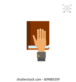 Hand on Constitution as Oath Concept Icon