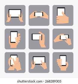 hand on device design, vector illustration eps10 graphic 