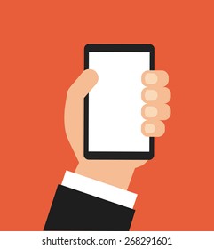 hand on device design, vector illustration eps10 graphic 