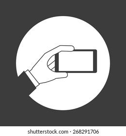 hand on device design, vector illustration eps10 graphic 