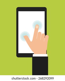 hand on device design, vector illustration eps10 graphic 