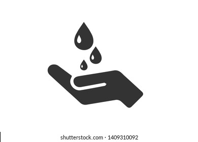 hand on drop icon simple vector illustration 