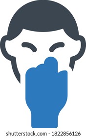 hand on face vector glyph color icon 