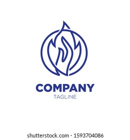 Hand on Fire Logo Design Minimalist Template