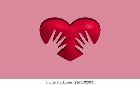 hand on heart, high quality vector 