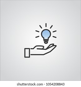 hand on idea icon , light-bulb