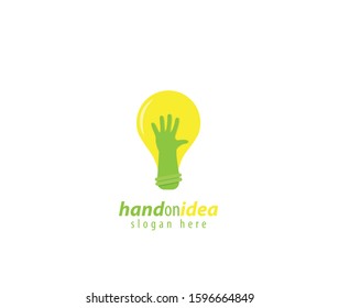 Hand on idea logo design
