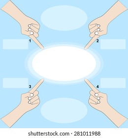 hand on infographic,Vector illustrations
