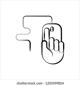 Hand On Mouse Computer Mouse Icon Design Vector Art Illustration
