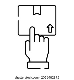 Diseño de la mano en el paquete que denota el concepto de paquete seleccionado