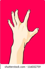 Hand on a pink background